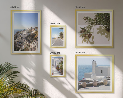 Poliptih v okvirju Slikoviti razgledi na Santorini