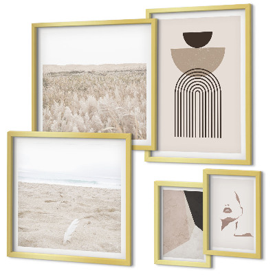 Set 5 slik v okvirju Elegantne abstraktne pokrajine