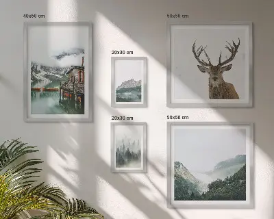 Gorske naravne pokrajine komplet ujemajočih se slik