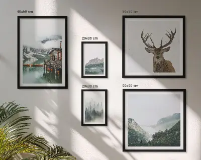 Gorske naravne pokrajine komplet ujemajočih se slik