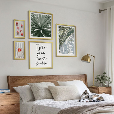 Komplet ujemajočih se slik Boho stil, rastline, sadje, tropi