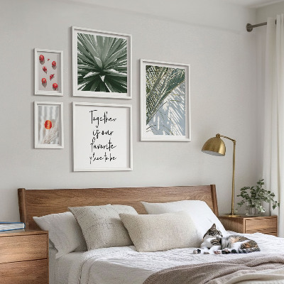 Komplet ujemajočih se slik Boho stil, rastline, sadje, tropi