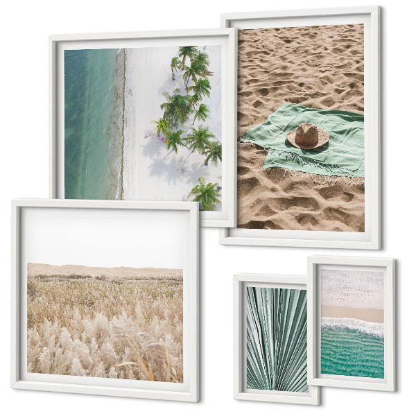 Set 5 slik v okvirju Razgledi na tropsko plažo