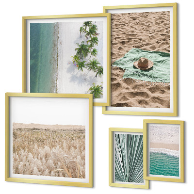 Set 5 slik v okvirju Razgledi na tropsko plažo