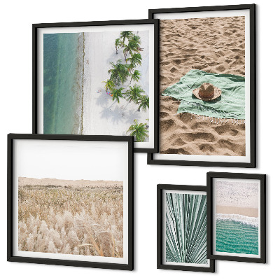 Set 5 slik v okvirju Razgledi na tropsko plažo