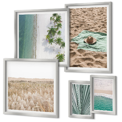 Set 5 slik v okvirju Razgledi na tropsko plažo