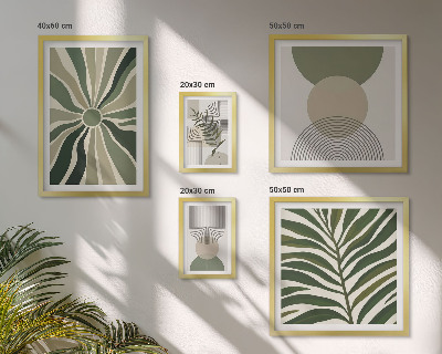 Set 5 slik v okvirju Elegantna grafika z zelenjem