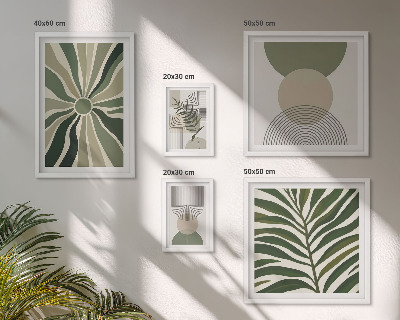 Set 5 slik v okvirju Elegantna grafika z zelenjem