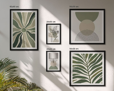 Set 5 slik v okvirju Elegantna grafika z zelenjem
