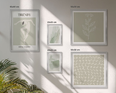 Set 5 slik v okvirju Elegantna grafika zelene teme