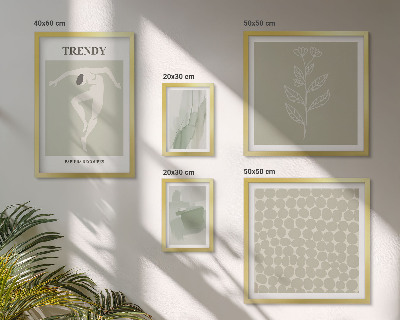 Set 5 slik v okvirju Elegantna grafika zelene teme
