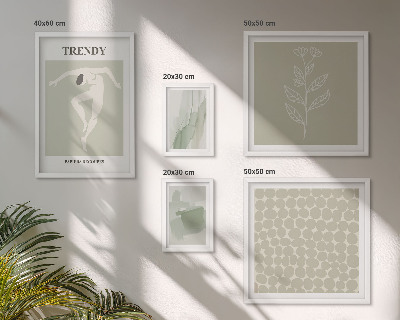 Set 5 slik v okvirju Elegantna grafika zelene teme