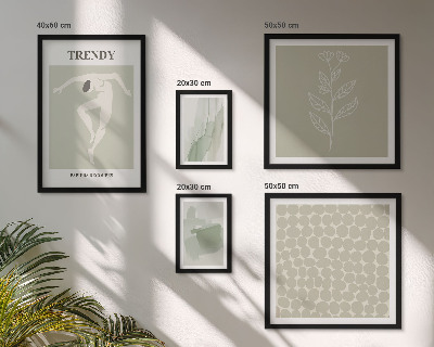 Set 5 slik v okvirju Elegantna grafika zelene teme