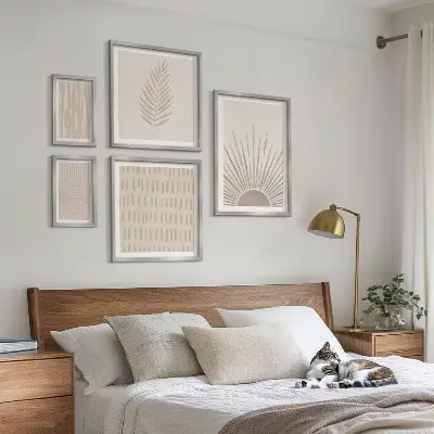 Komplet 5 slik v okvirju elegantni okraski narava in geometrija