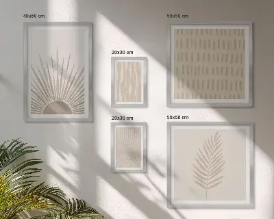 Komplet 5 slik v okvirju elegantni okraski narava in geometrija