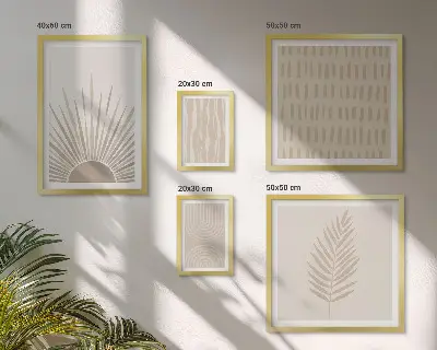 Komplet 5 slik v okvirju elegantni okraski narava in geometrija
