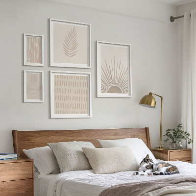 Set 5 slik v okvirju Elegantni okraski narava geometrija