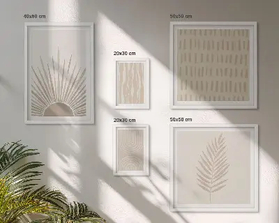 Komplet 5 slik v okvirju elegantni okraski narava in geometrija