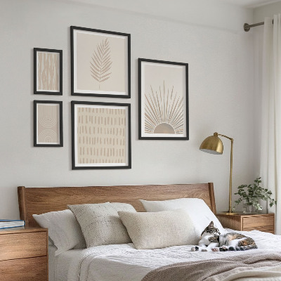 Set 5 slik v okvirju Elegantni okraski narava geometrija
