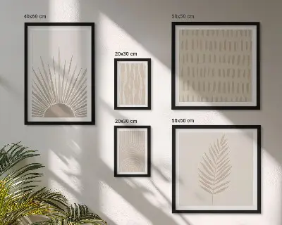 Komplet 5 slik v okvirju elegantni okraski narava in geometrija