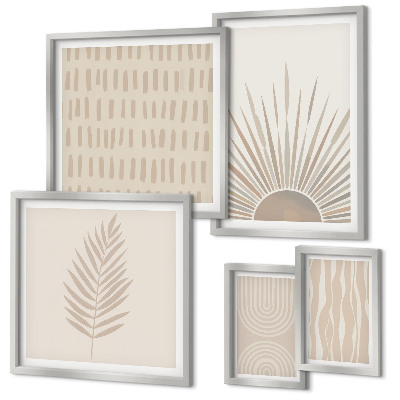 Set 5 slik v okvirju Elegantni okraski narava geometrija