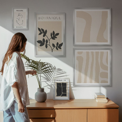 Poliptih v okvirju Elegantna abstraktna grafika rastlin