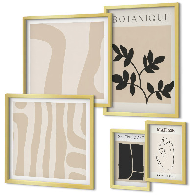 Poliptih v okvirju Elegantna abstraktna grafika rastlin