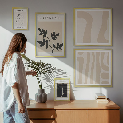 Poliptih v okvirju Elegantna abstraktna grafika rastlin