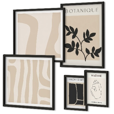 Poliptih v okvirju Elegantna abstraktna grafika rastlin