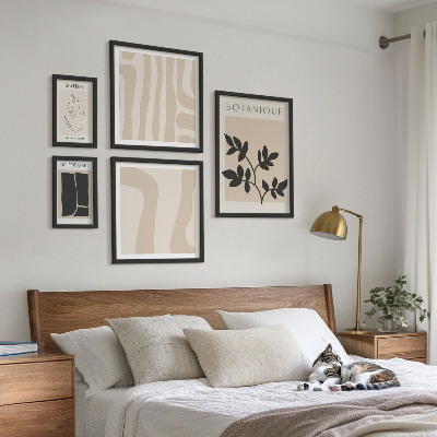Poliptih v okvirju Elegantna abstraktna grafika rastlin