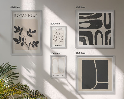 Set 5 slik v okvirju Elegantna abstraktna grafika rastlin