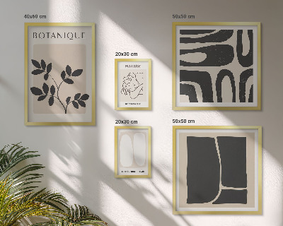 Set 5 slik v okvirju Elegantna abstraktna grafika rastlin