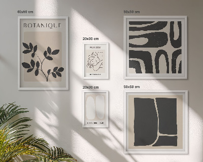 Set 5 slik v okvirju Elegantna abstraktna grafika rastlin