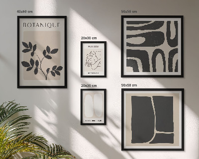 Set 5 slik v okvirju Elegantna abstraktna grafika rastlin
