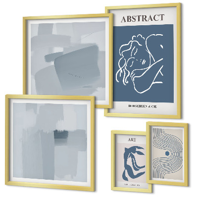 Set 5 slik v okvirju Elegantne minimalistične abstrakcije