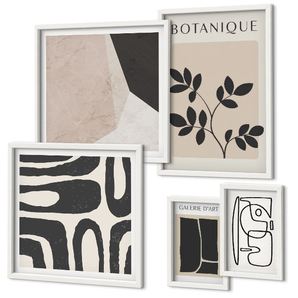 Poliptih v okvirju Elegantna minimalistična grafika