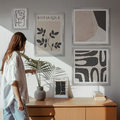 Poliptih v okvirju Elegantna minimalistična grafika
