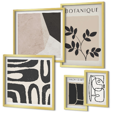 Poliptih v okvirju Elegantna minimalistična grafika