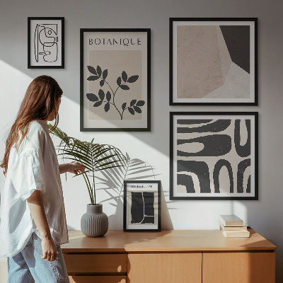 Poliptih v okvirju Elegantna minimalistična grafika