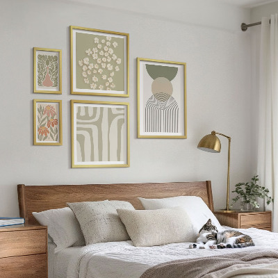 Poliptih v okvirju Elegantna pastelna grafika rastlin