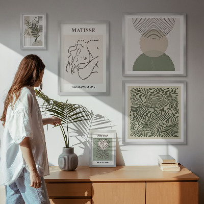 Set 5 slik v okvirju Minimalistične rastlinske kompozicije
