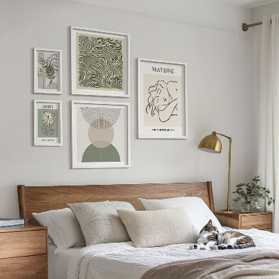 Set 5 slik v okvirju Minimalistične rastlinske kompozicije