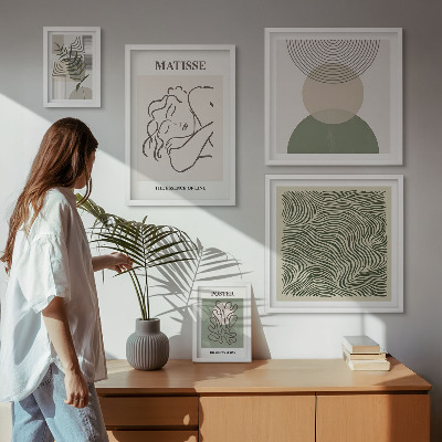 Set 5 slik v okvirju Minimalistične rastlinske kompozicije