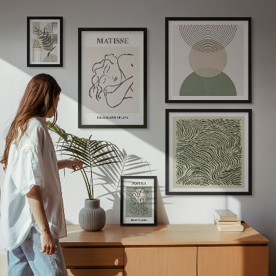 Set 5 slik v okvirju Minimalistične rastlinske kompozicije