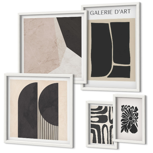 Set 5 slik v okvirju Elegantna minimalistična grafika