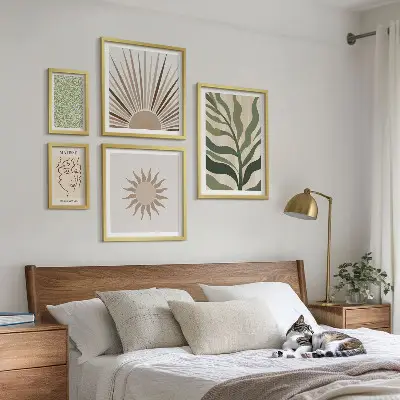 Elegantna abstraktna grafika rastlin poliptih v okvirju