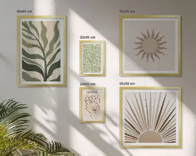 Elegantna abstraktna grafika rastlin poliptih v okvirju