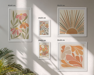 Set 5 slik v okvirju Geometrijsko cvetje v boho slogu