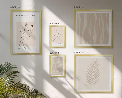 Komplet minimalističnih motivov ujemajoče se slike