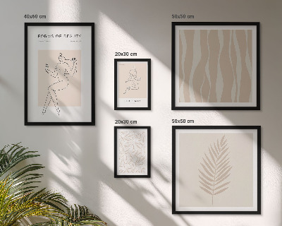 Set 5 slik v okvirju Elegantna grafika žensk in rastlin